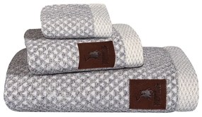 Πετσέτες 3049 (Σετ 3τμχ) Grey-Ecru Greenwich Polo Club Towels Set 70x140cm 100% Βαμβάκι