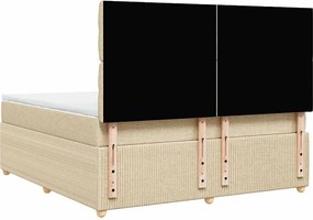 vidaXL Κρεβάτι Boxspring με Στρώμα Κρεμ 180x200 εκ. Υφασμάτινο