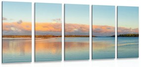5 μέρη εικόνα λίμνη και ηλιοβασίλεμα - 100x50