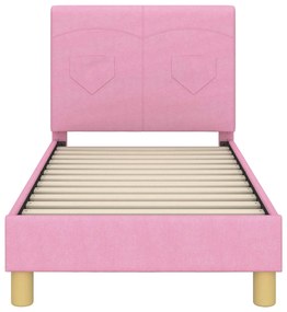 vidaXL Κρεβατική βάση για παιδιά με προσκέφαλο Ροζ 70 x 140 cm ύφασμα