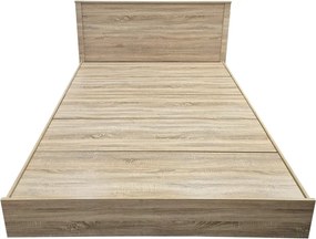 Κρεβάτι Athos pakoworld σε sonoma απόχρωση 160x200εκ