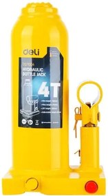 DELI υδραυλικός γρύλος μπουκάλας DQ71004, έως 4 τόνοι, 37cm, κίτρινος