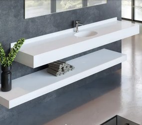 Sanitec 710 Πάγκος/Ράφι Μπάνιου Λευκό με μήκος από 201 έως 250cm