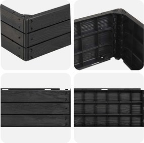 vidaXL Ανεβασμένο Κρεβάτι Μαύρο 75,5 x 75,5 x 25 εκ PP