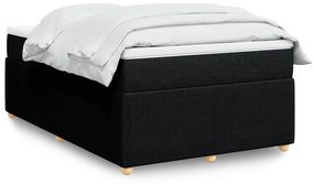 vidaXL Κρεβάτι Boxspring με Στρώμα Μαύρο 120x190 εκ. Υφασμάτινο