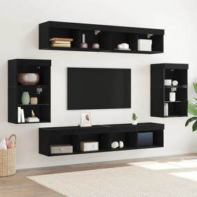 vidaXL Κρεμαστά ράφια 2 τμχ Μαύρη βελανιδιά 40x28,5x40 εκ. Ξύλο Επεξεργασμένης