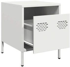 vidaXL Κομοδίνα 2 τεμάχια Λευκό 35x39x43,5 cm Ατσάλι