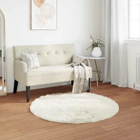 vidaXL Χαλί από τεχνητό πρόβειο δέρμα TAFALLA Λευκό Ø 100 εκ
