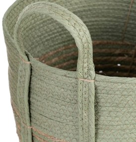 Σετ καλαθιών 42 x 42 x 48 cm Μέντα Φυσική ίνα (3 Τεμάχια)