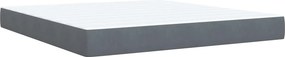 vidaXL Κρεβάτι Box Spring με Στρώμα και LED Σκούρο Γκρι 180 x 200 cm