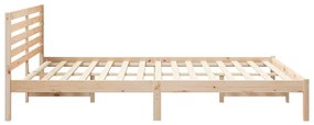 vidaXL Σκελετός Κρεβατιού Καφέ 160 x 210 cm Μασίφ ξύλο πεύκου