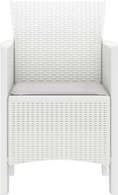 vidaXL Καρέκλα Κήπου 2 pcs Λευκό 53 x 49 x 85 εκ. Πολυπροπυλένιο