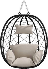 vidaXL Κρεμαστή καρέκλα αυγό Taupe 91,5 x 54,5 x 107 εκ
