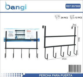 Μεταλλική κρεμάστρα πόρτας 5 θέσεων - 57908