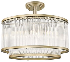 Φωτιστικό Οροφής - Πλαφονιέρα Karolina 4258800 E14 Clear-Gold Viokef Metal, Glass