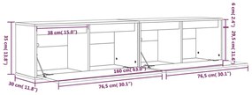 ΝΤΟΥΛΑΠΙΑ ΤΟΙΧΟΥ 2 ΤΕΜ. ΜΑΥΡΑ 80X30X35 ΕΚ ΑΠΟ ΜΑΣΙΦ ΞΥΛΟ ΠΕΥΚΟΥ 813464