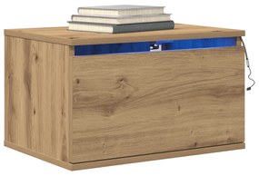 vidaXL κουζίνας κομοδίνο  με LED τοίχου Artisan Oak 50x36x30 εκ.
