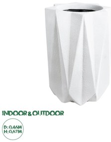20740 GloboStar® Artificial Garden PADOVA 20740 Επιδαπέδιο Πολυεστερικό Τσιμεντένιο Κασπώ Γλάστρα - Flower Pot Λευκό Φ46 x Υ67cm