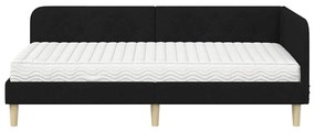 vidaXL Κρεβάτι Γωνίας Μαύρο 100 x 200 cm ύφασμα