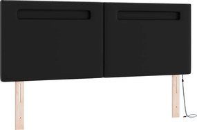 vidaXL Κρεβάτι με ελατήρια Μαύρο 140 x 200 cm Τεχνητό δέρμα