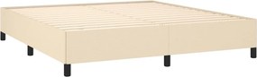vidaXL Κρεβάτι Boxspring με Στρώμα Κρεμ 160x200 εκ. Υφασμάτινο