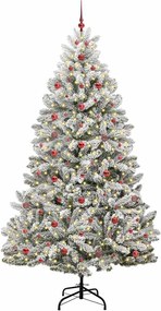 vidaXL Τεχνητό Χριστουγεννιάτικο Δέντρο Πράσινο και Λευκό 240 cm