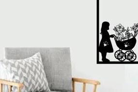 Intra απο ξύλο plywood  Χρώμα wenge 3mm-4mm πάχος - Κορίτσι ποδήλατο ό λέιζερ τοίχου τέχνης Δίασταση 40x50 cm INTRAFABR-118690524