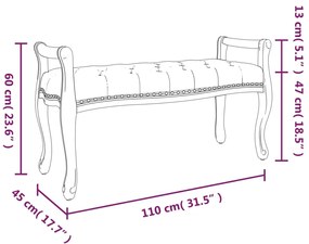 Πάγκος Ροζ 110x45x60 εκ. Βελούδινος - Ροζ