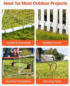 VEVOR 10-Inch 12 Pack Rebar Stakes Heavy Duty U Shape Galvanized Ground Anchors