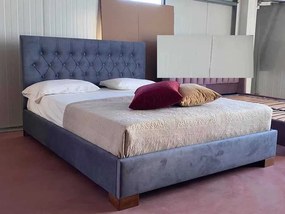 Κρεβάτι Ντυμένο "GLAMOUR" για στρώμα 160χ200 υπέρδιπλο με επιλογή χρώματος - Μωβ