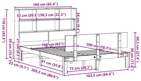 ΚΡΕΒΑΤΙ ΒΙΒΛΙΟΘΗΚΗ ΧΩΡΙΣ ΣΤΡΩΜΑ 160X200 ΕΚ ΜΑΣΙΦ ΞΥΛΟ ΠΕΥΚΟΥ 3322670