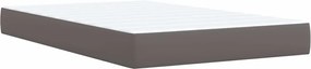 vidaXL Κρεβάτι Boxspring με Στρώμα Γκρι 120x190εκ. από Συνθετικό Δέρμα