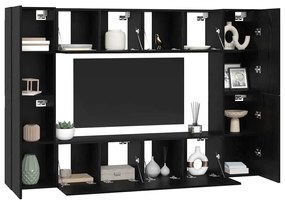 vidaXL Σετ επίπλου τηλεόρασης 8 pcs Μαύρη Δρυς 181 x 30 x 120 εκ