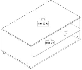 Τραπεζάκι Σαλονιού Norte Artisan Oak - Carbon 101x60x45 εκ. 101x60x45 εκ.