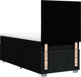 vidaXL Κρεβάτι Boxspring με Στρώμα Μαύρο 100 x 200 εκ. Υφασμάτινο