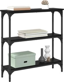 vidaXL Τραπέζι κονσόλας με ράφι Μαύρη Οξυά 75 x 22,5 x 75 εκ