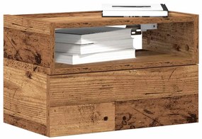 vidaXL Κομοδίνο Επιτοίχιο Όψη Παλαιού Ξύλου 45x26x28,5 εκ.