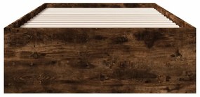 vidaXL Πλαίσιο Κρεβ. Χωρ. Στρώμα Καπνιστή Δρυς 90 x 190 εκ. Επεξ. Ξύλο