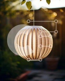 Intra Συλλεκτικό Ξύλινο Παζλ Plywood  4mm - Λευκό χαρτί φωτιστικό με φυτά σε γλάστρες Σε Ξύλινο Κουτί - Διαστάσεις Puzzle: 10x10 cm – 25 κομμάτια
