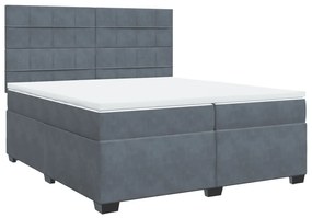 ΚΡΕΒΑΤΙ BOXSPRING ΜΕ ΣΤΡΩΜΑ ΣΚΟΥΡΟ ΓΚΡΙ 200X200 ΕΚ. ΒΕΛΟΥΔΙΝΟ 3293303