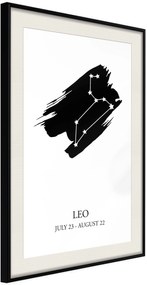 Αφίσα - Zodiac: Leo I - 20x30 - Μαύρο - Με πασπαρτού