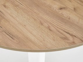 Τραπέζι Houston 961, Craft δρυς, Άσπρο, 76cm, 29 kg, Επιμήκυνση, Φυσικό ξύλο καπλαμά, Ινοσανίδες μέσης πυκνότητας | Epipla1.gr