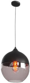 POWERTECH φωτιστικό οροφής HLL-0028, E27, 20x20cm, γυάλινο, μαύρο