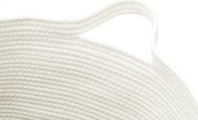 vidaXL Καλάθι Αποθήκευσης Καφέ και Λευκό Ø49x65 εκ. Βαμβακερό