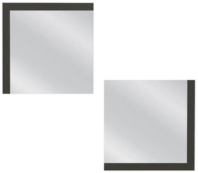 Καθρέπτης Τοίχου ArteLibre AHSA Ανθρακί Μοριοσανίδα/Γυαλί 60x60cm Σετ 2Τμχ