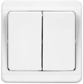 TESLA STROPKOV διακόπτης κομμυτατέρ Standard A0214, διπλός, λευκός