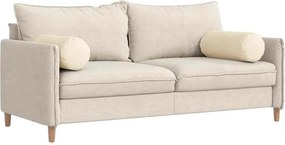 vidaXL Μαξιλάρια Στήριγμα 2 pcs Κρεμ Ø 25 x 70 cm Υφασμάτινο Κορντουρά
