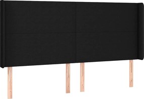 vidaXL Κρεβάτι Boxspring με Στρώμα Μαύρο 160x200 εκ. Υφασμάτινο