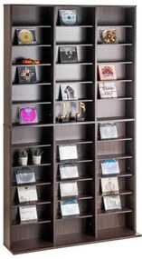 VEVOR Media Storage Cabinet 12 Layers Adjustable DVD Shelves 1080 CDs Espresso
