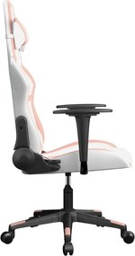 vidaXL Καρέκλα Gaming Λευκό και Ροζ από Συνθετικό Δέρμα